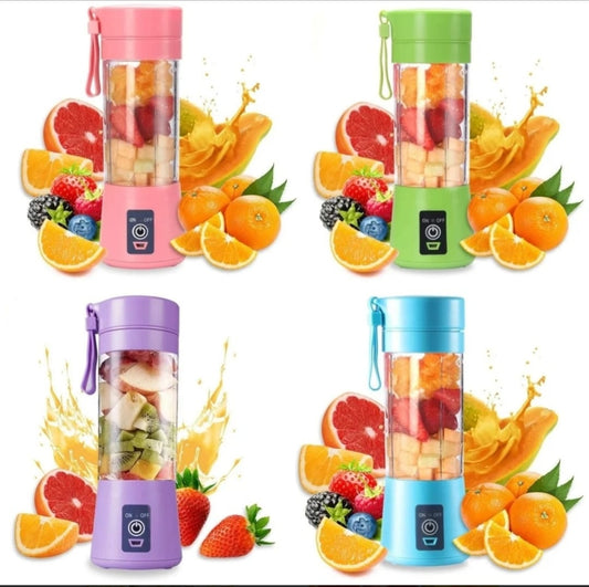 Portable Mini Electric 6 Blade Juicer Usb Charging Smoothie Milkshake Maker Automatic Fresh Squeezer Fruit Orange Lemon Kitchen Blender (random Colors)