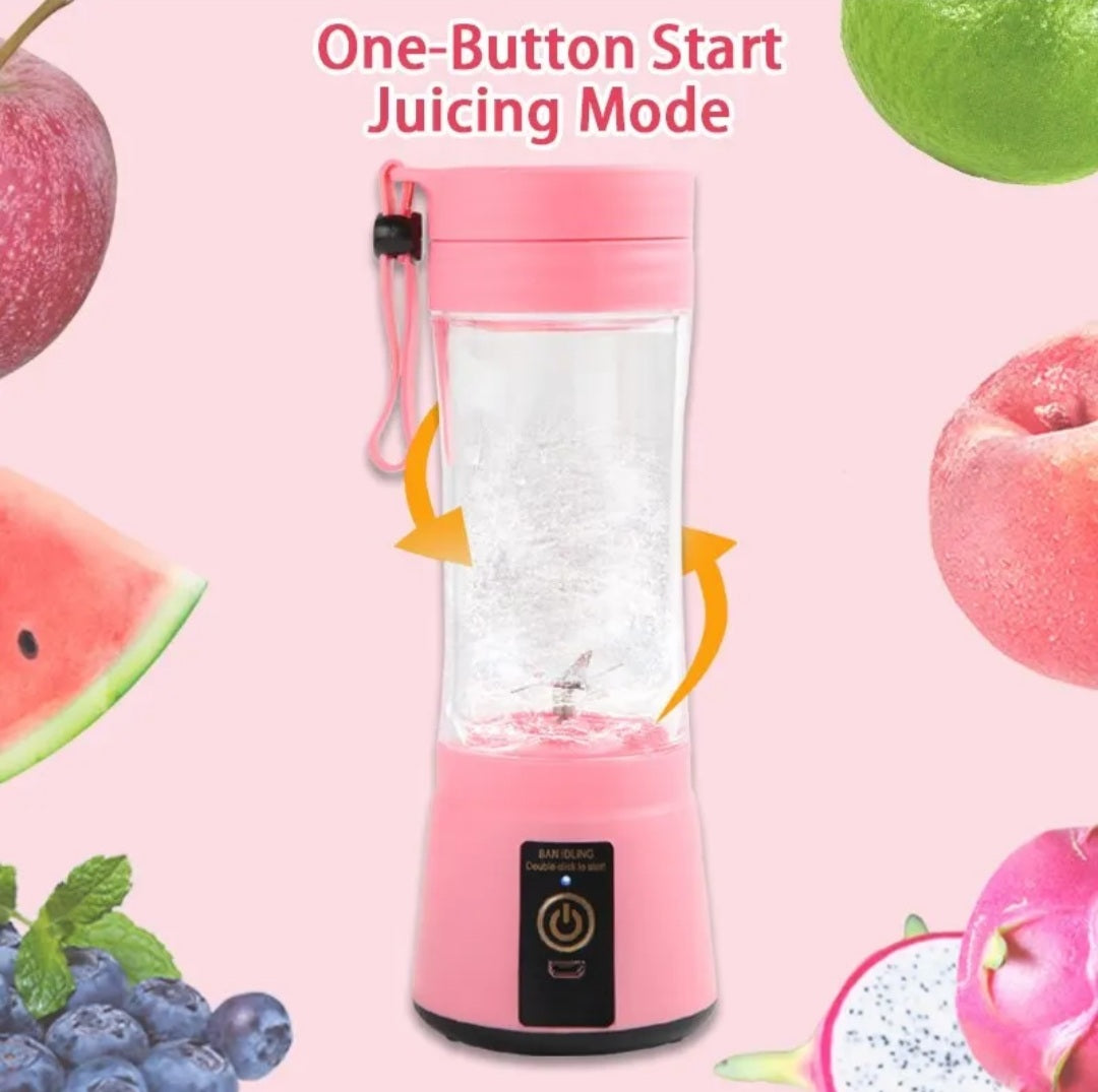 Portable Mini Electric 6 Blade Juicer Usb Charging Smoothie Milkshake Maker Automatic Fresh Squeezer Fruit Orange Lemon Kitchen Blender (random Colors)