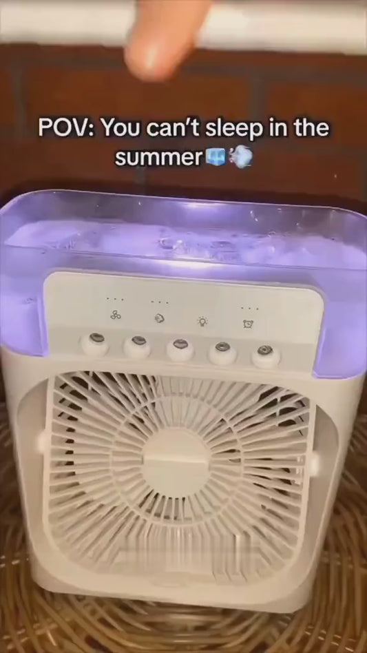 Portable Air Conditioner Fan: Usb Electric Fan With Led Night Light, Fine Mist Water, And Humidifier Function | Led Night Light Water Mist (random Color)